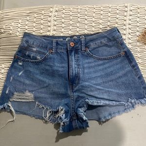 Denim high rise shorts